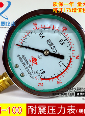 YN100 耐震压力表 油压液压表1.6/0.6/40/2.5/100/60mpa全规格