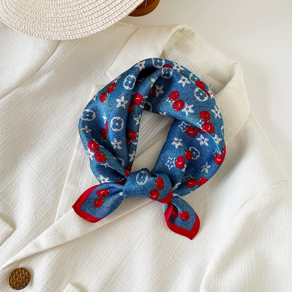 100%桑蚕丝小方巾丝巾女春秋围巾