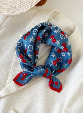 真丝小方巾丝巾女100%桑蚕丝杭州丝绸53cm春秋装饰领巾围巾送妈妈