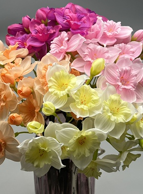 仿真花洋水仙花把束绢布水仙花田园风格外贸淘宝爆款水仙花泰国花