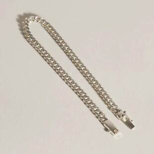 MINIBLOOM 重工经典金色古巴纯银链条手链男女情侣简约欧美个性