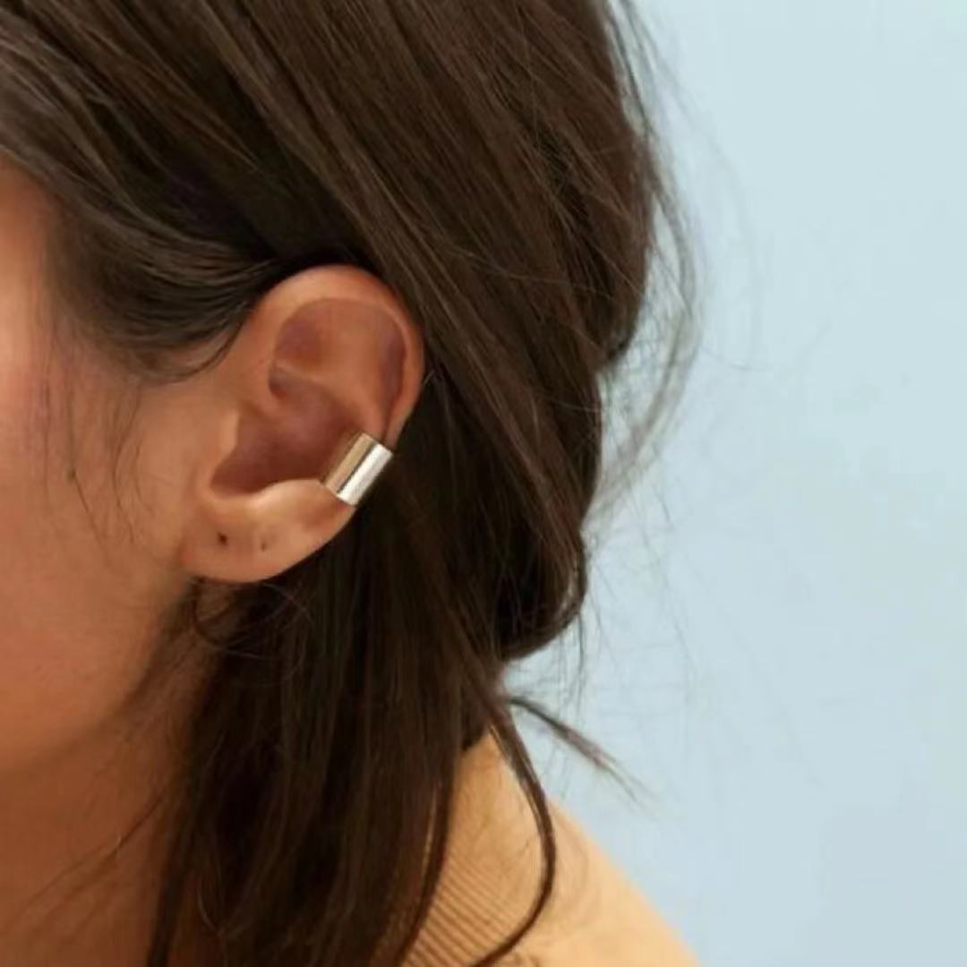 MINI BLOOM 纯银宽版光面耳夹单只INS个性精致