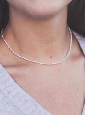 MINI BLOOM 极细天然小米粒珍珠淡水珍珠项链叠戴气质小众锁骨链