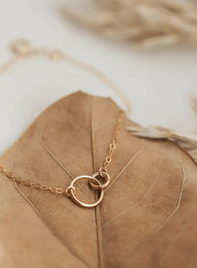 MINI BLOOM 美国进口14K包金双圆环手链