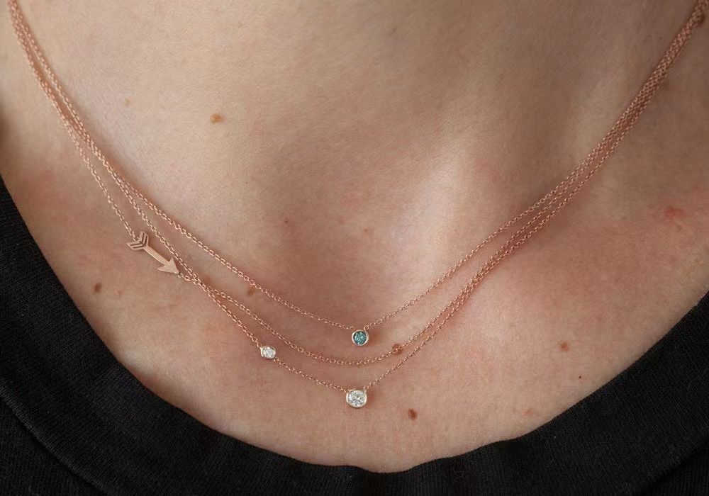 MINIBLOOM纯银女叠戴锁骨链