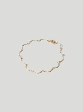 MINI BLOOM 包金波浪手链美国进口14K包金极简风首饰小众设计手链