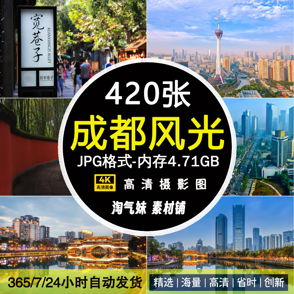 高清JPG成都风景图片太古里宽窄巷子九眼桥锦里城市摄影照片素材