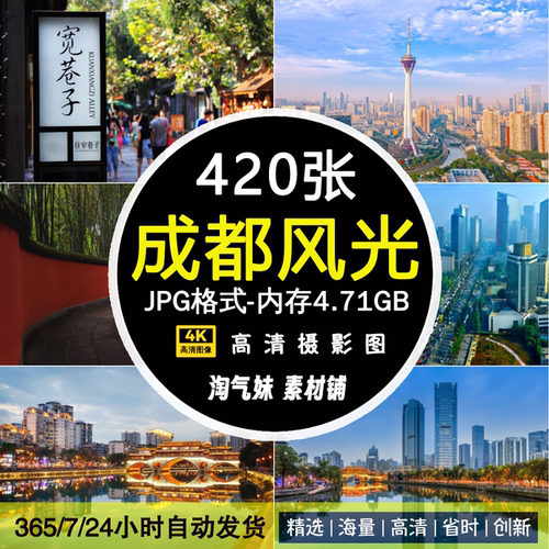 高清JPG成都风景图片太古里宽窄巷子九眼桥锦里城市摄影照片素材