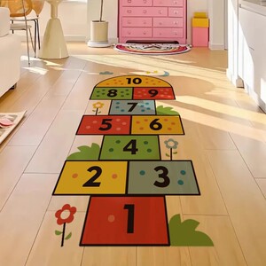 幼儿园跳房子地贴儿童房间游戏跳格子数字墙贴卡通装饰可移除贴纸