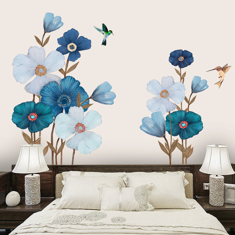 立体感墙贴花朵贴画客厅沙发床头电视背景墙装饰温馨自粘卧室房间图片