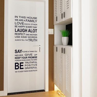 欧式房间装饰品英文字母黑白墙贴