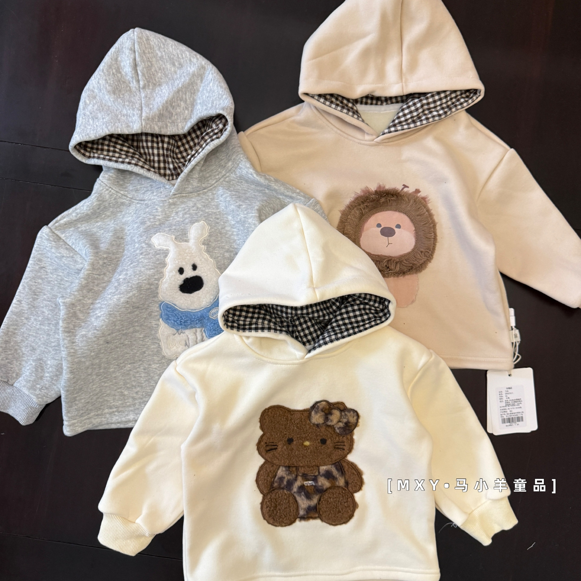 幼儿园萌娃卫衣～25冬季儿童加绒可爱猫咪卫衣男女童宝宝洋气上衣