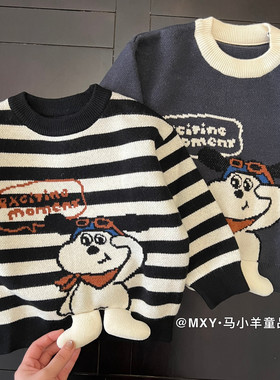 厚实软糯～儿童毛衣秋冬内搭宝宝卡通针织上衣冬装男女童条纹套头