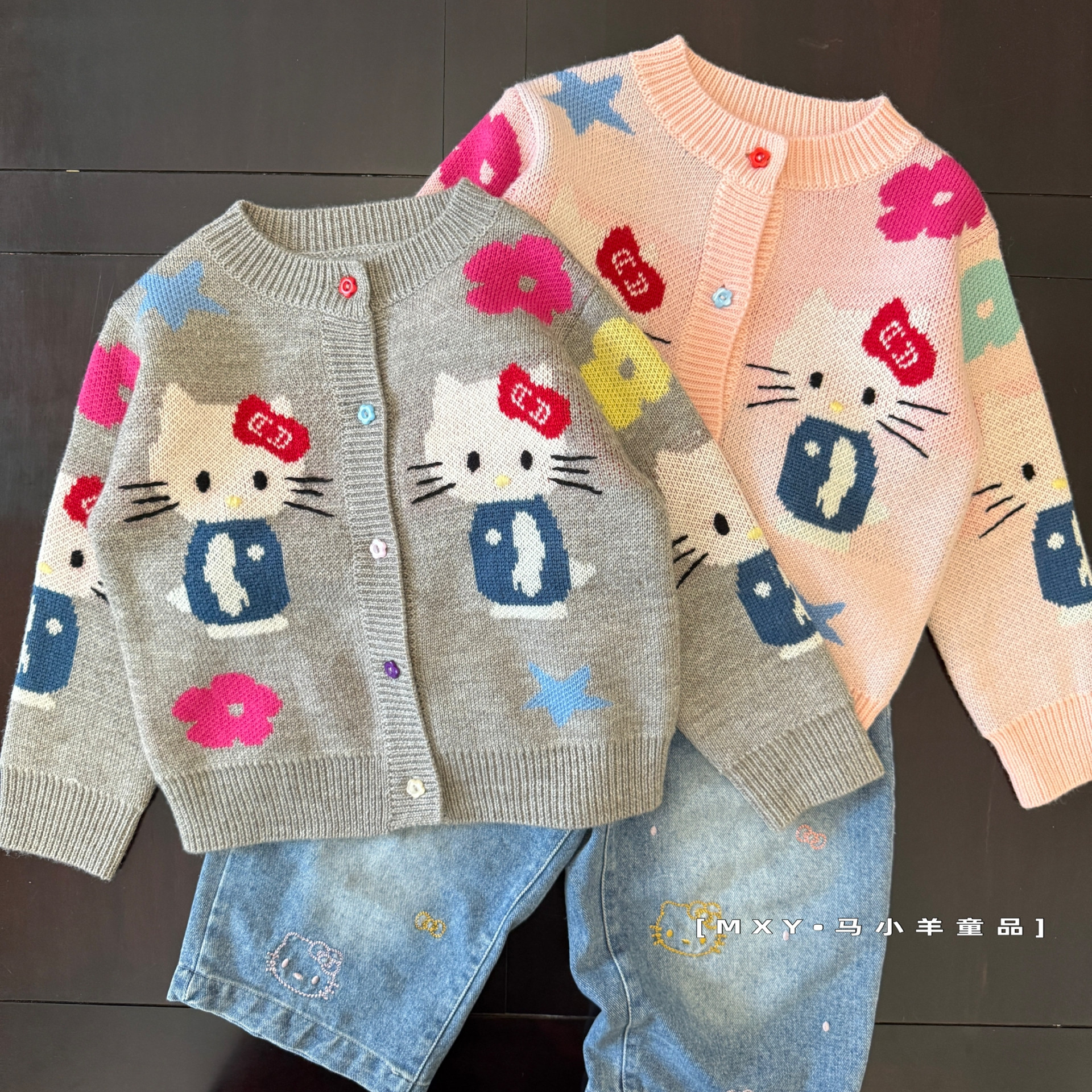 女童针织开衫外套亲子毛衣针织衫