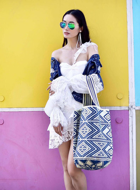 哥仑比亚WAYUU部落手工编织包 沙滩包 单肩单股大挎包 合集