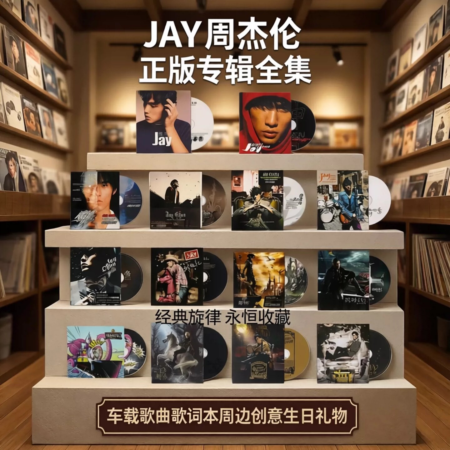 jay周杰伦全套专辑歌曲全集正版唱片套装周边收藏生日礼物车载CD