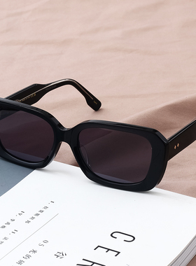 天使之微2025新款倪妮同款墨镜女黑超方形框小框窄框太阳眼镜男款