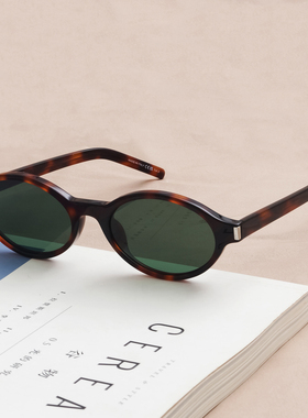 天使之微 书呆子墨镜女防紫外线小框窄框太阳眼镜复古椭圆小脸型