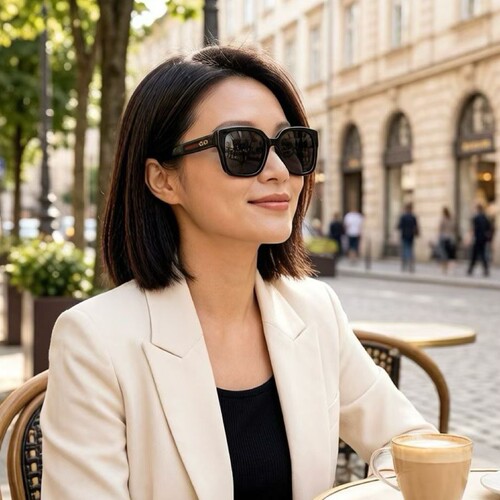 GIGI HADID明星同款复古方形墨镜女防紫外线大框太阳镜高级感显瘦