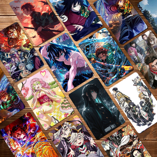 新款 风小卡片55张高颜值自印lomo卡三寸圆角硬纸卡片 鬼灭之刃韩式