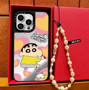 C联名可爱卡通蜡笔小新家族磁吸MagSafe适用iPhone17ProMax手机壳苹果16pro潮牌14plus防摔13少女心12镜面11