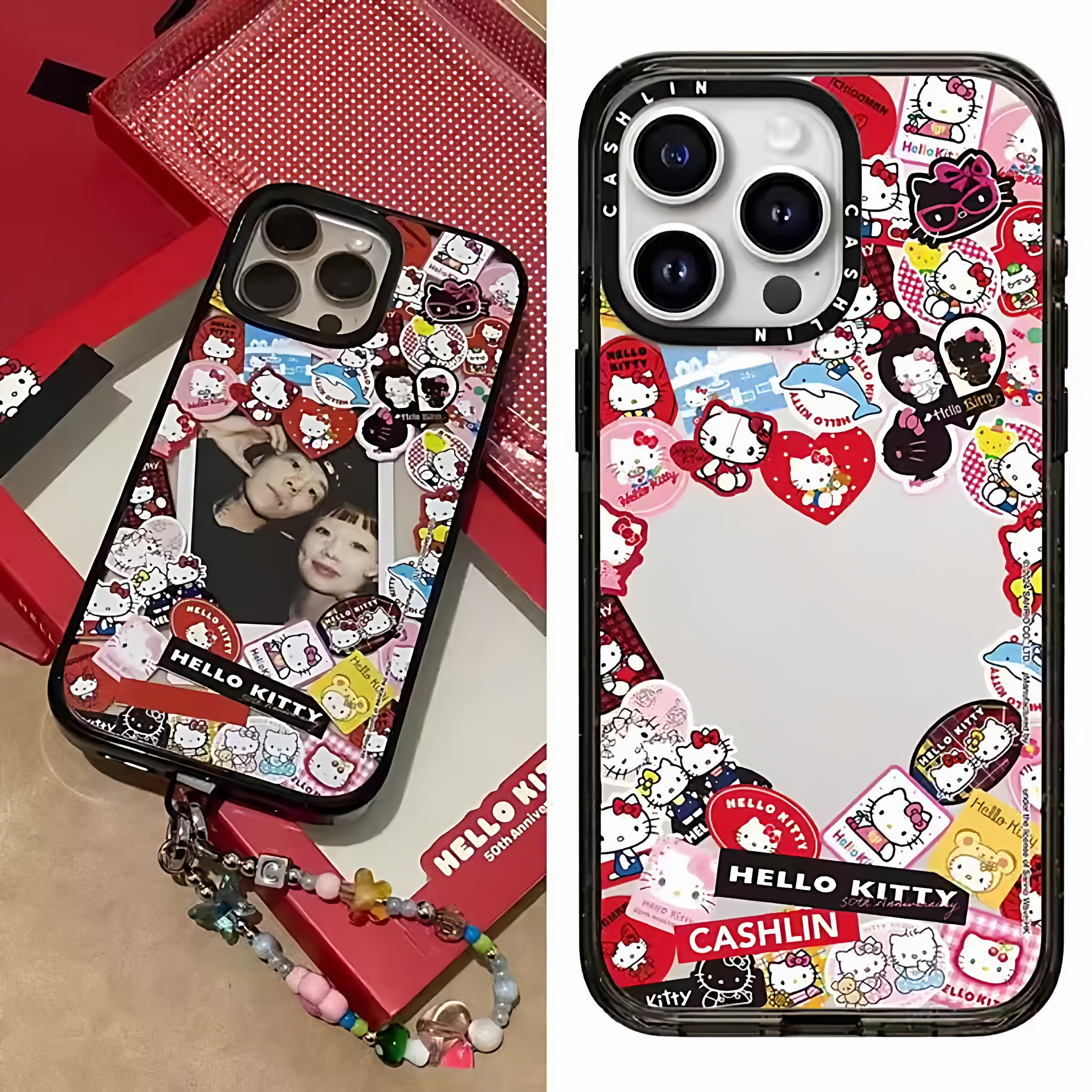 C联名追星人透明黑框苹果17适用于iPhone16ProMax网红13少女16Pro手机壳11防摔14plus小卡拍立得12pro创意15