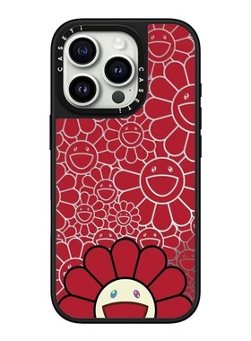 CASE联名红色探头太阳花适用17promax手机壳iPhone16pro苹果15plusMagSafe磁吸14p镜面C家13潮流12村上隆11
