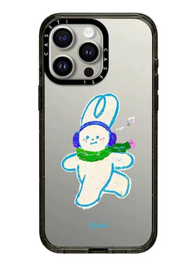 CASE联名听歌小兔子适用17promax手机壳iPhone16pro苹果15plusMagSafe磁吸14p透明C家13潮流12可爱简约11INS