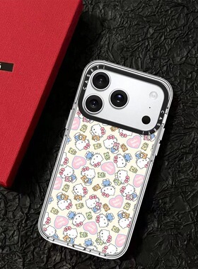 CASE联名爱心小熊凯蒂猫适用17promax手机壳iPhone16pro苹果15plusMagSafe磁吸14p透明C家13可爱12潮流11简约