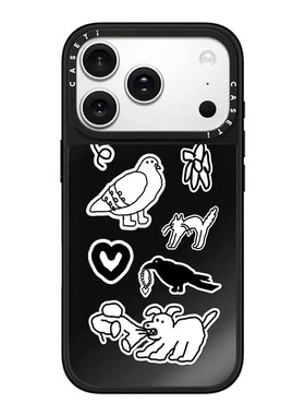 CASE联名鸽子小狗贴纸适用17promax手机壳iPhone16pro苹果15plusMagSafe磁吸14p镜面C家13可爱12简约11INS风