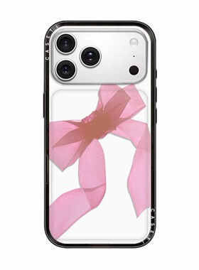CASE联名丝带粉色蝴蝶结适用17promax手机壳iPhone16pro苹果15plusMagSafe磁吸14p新壳体C家13潮流简约INS风