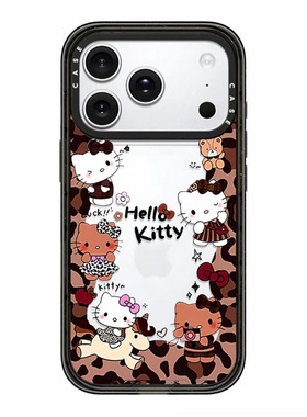 CASE联名豹纹黑皮kt环绕适用17promax手机壳iPhone16pro苹果15plusMagSafe磁吸14p透明C家13潮流12可爱简约11