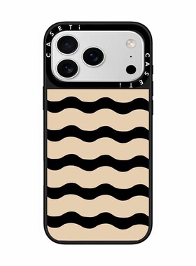 CASE联名曲线棕黑条纹适用17promax手机壳iPhone16pro苹果15plusMagSafe磁吸14p镜面C家13潮流12简约11INS风