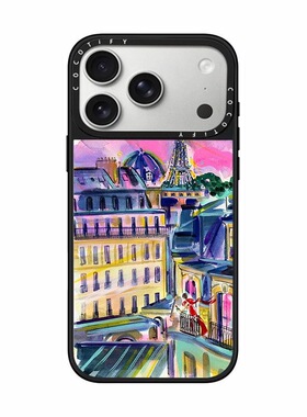 CASE联名油画铁塔粉适用17promax手机壳iPhone16pro苹果15plusMagSafe磁吸14p镜面C家13潮流12INS风简约11