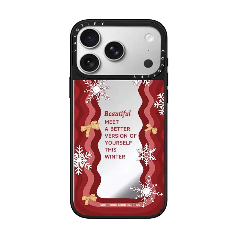CASE联名红色圣诞波浪适用17promax手机壳iPhone16pro苹果15plusMagSafe磁吸14p镜面C家13潮流12简约11INS风