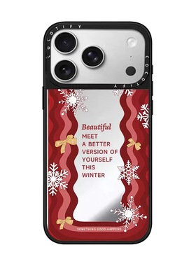 CASE联名红色圣诞波浪适用17promax手机壳iPhone16pro苹果15plusMagSafe磁吸14p镜面C家13潮流12简约11INS风