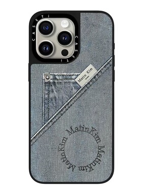 CASE联名牛仔布口袋适用17promax手机壳iPhone16pro苹果15plusMagSafe磁吸14p镜面C家13潮流12中性风简约11