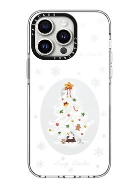 CASE联名雪白星星圣诞树适用17promax手机壳iPhone16pro苹果15plusMagSafe磁吸14p透明C家13潮流12INS风11