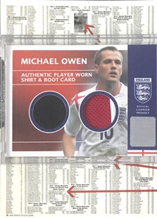 足球球星卡 球鞋 Topps Owen Patch 迈克尔 欧文 卡 Michael