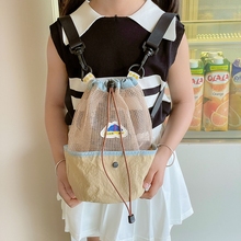 儿童背包小学生单肩斜挎包男旅行女孩抽绳休闲包幼儿园轻便双肩包