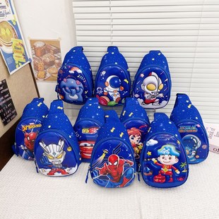 儿童斜挎包包男孩幼儿园旅游小包小学生出游胸包蜘蛛侠轻便背包潮