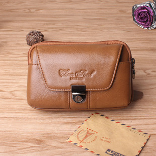 穿皮带 5.8寸5.5寸6寸6.5寸横款 休闲头层牛皮腰包真皮手机包 男包