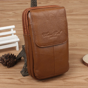 真皮腰包 牛皮穿皮带手机包5.5寸5.8寸6寸全屏6.2寸证件包 男包包