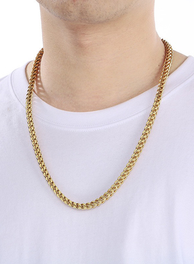 Mens Cuban Chain Necklace Gold Color Hip Hop punk Rock 2026