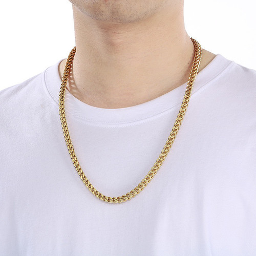 Mens Cuban Chain Necklace Gold Color Hip Hop punk Rock 2026