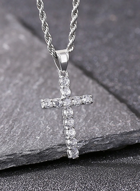 Cross necklace for men chains gold color bling hip-hop rock