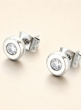 Women ear stud earrings fashion zircon silver color gift