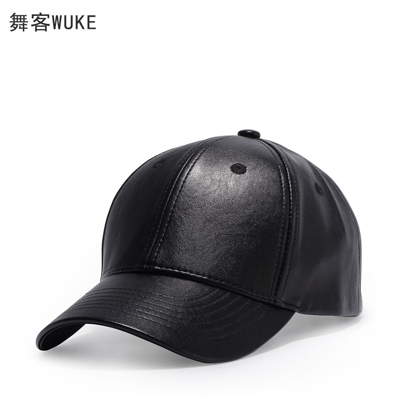 leather caps for men women fashion hihop black snapback new