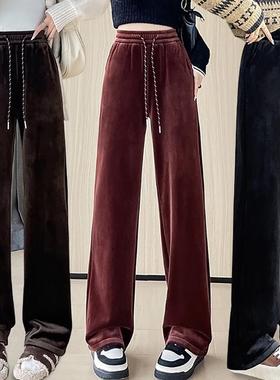 women wide-legged pants velvet trousers winter plus size 4XL