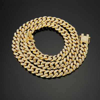 cuban chains for men hiphop gold silver necklace link chain